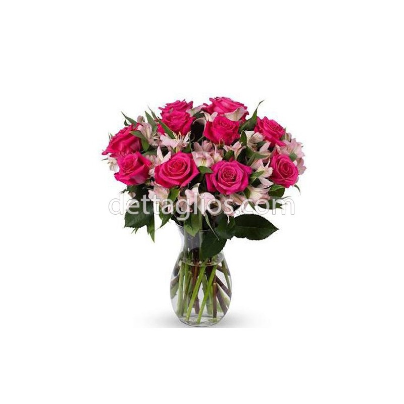 Diseño Floral de  rosas 12 rosas