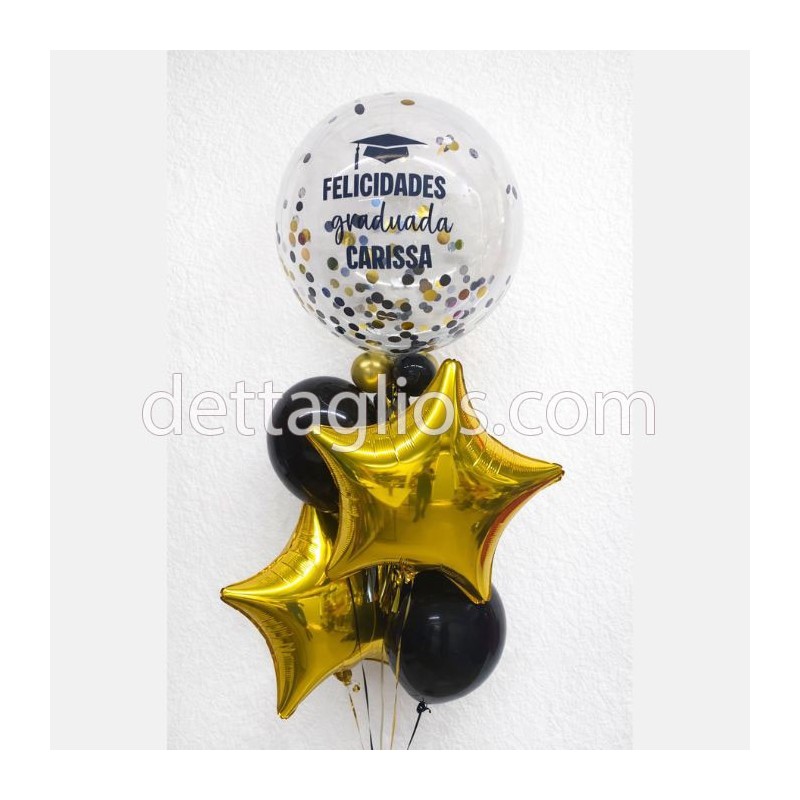 Globo Burbuja personalizada con globos de latex para Graduación