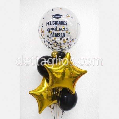 Globo Burbuja personalizada con globos de latex para Graduación