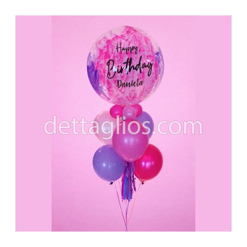 Globo Burbuja personalizada con 6 globos latéx