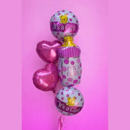 Bouquet de Globos para Maternidad con figura de biberon