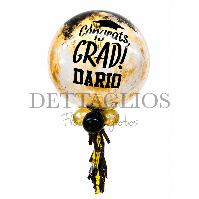 Globo burbuja mediano con helio personalizable