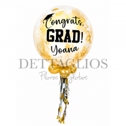 Globo burbuja mediano con helio personalizable