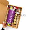 Obsequio en caja con termo personalizado de 20 onzas con complementos