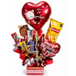 Diseño de globos con dulces y chocolates