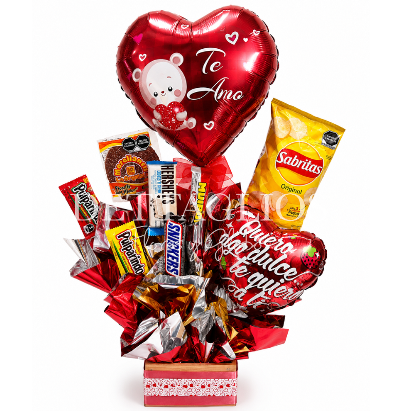 Diseño de globos con dulces y chocolates