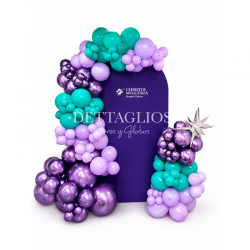 Back de Globos con mampara personalizable y closter