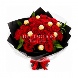 50 rosas con ferreros